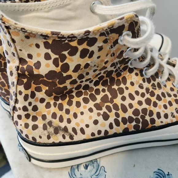 Converse Chuck Taylor All Star Leopard High Top Sneakers Women 10.5 Men 8.5 - Picture 11 of 12